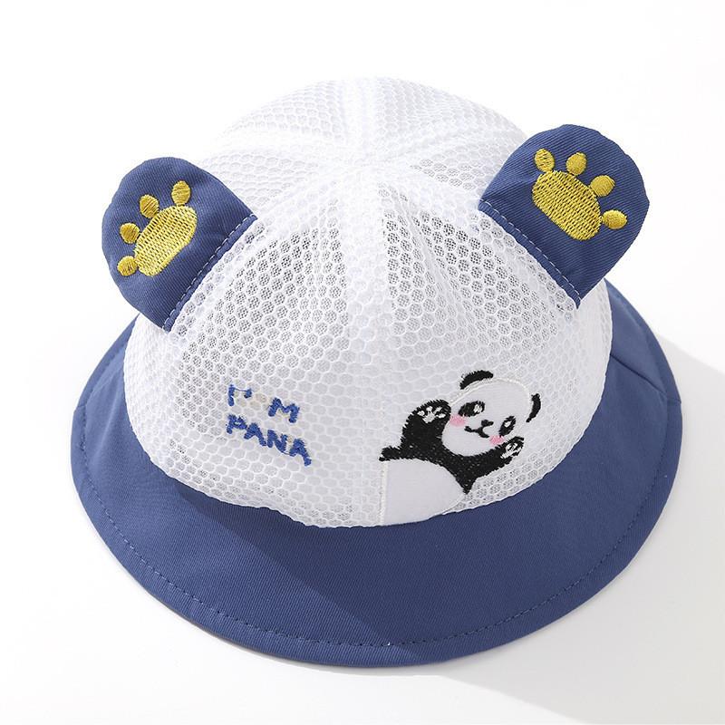 

Cartoon Panda Toddler Sun Hat With Breathable Mesh For Summer Outdoor Protection Panda Blue