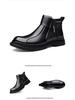 Men's 2025 Height-Increasing Genuine Leather Chelsea Martin Boots with Velvet Wool Lining