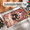 Panda Theme Crystal Velvet Rug Personalized Custom Name Text Soft Floor Mat Home Decor