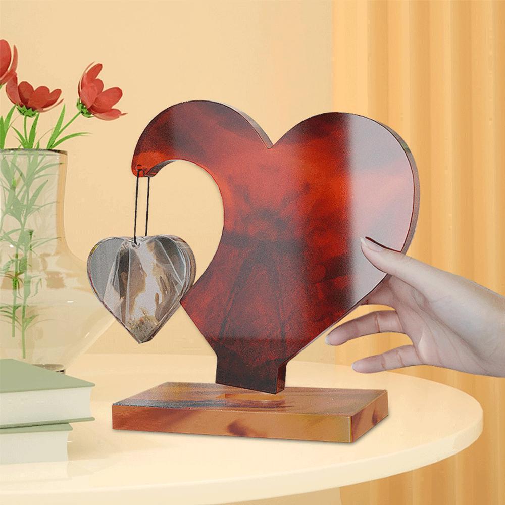 Love Heart Photo Frame Pendulum Pedestal Base Silicone Mold Crystal Epoxy Resin Mold for DIY Jewelry Craft Making Home Decoratio