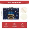 Artoid Mode Menorah Star Olives Hanukkah Placemats Set of 4, 12x18 Inch Chanukah Holiday Table Mats for Party Kitchen Dining Decoration