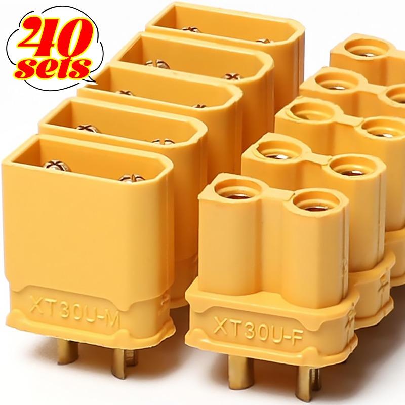 Male and Female Head Wire Cable Connectors XT30/XT30U/MR30 Insulated Plugs Adapters for Car Airplane RC Battery Protective Cover