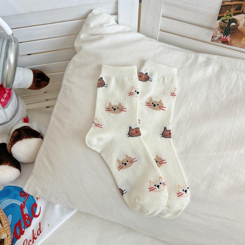 

Женские весенне-летние новые милые мультяшные сетчатые дышащие удобные гольфы-трубы в университетском стиле 1 pair