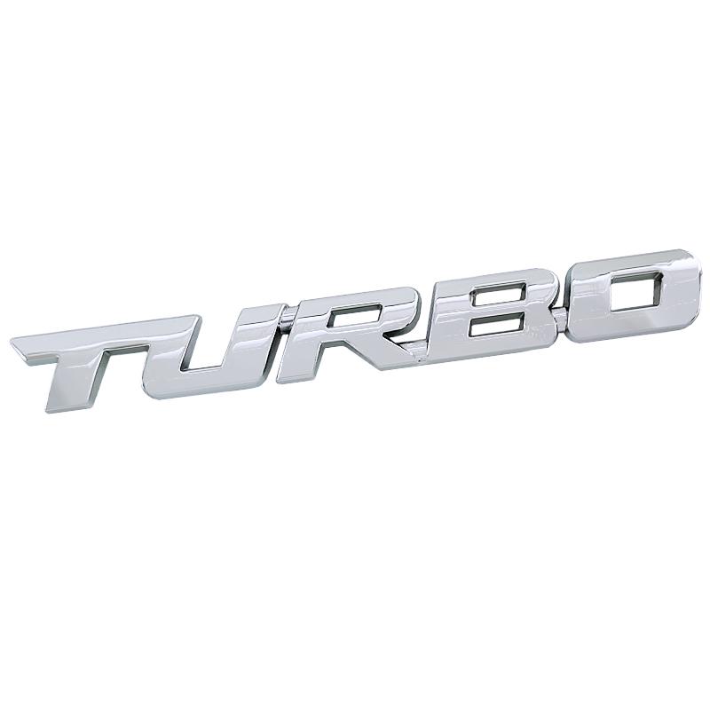 3D Car Sticker Turbocharged Turbo Metal Badge Car Modification Accessories Rear Marked Side Marking Decorative Car Sticker