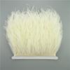 10Meters Ostrich Feathers On Ribbon On Tape 10-15Cm 4-6" Feather Trim Boa For Clothes Sewing White Fringe Dress Skirt Decor Diy