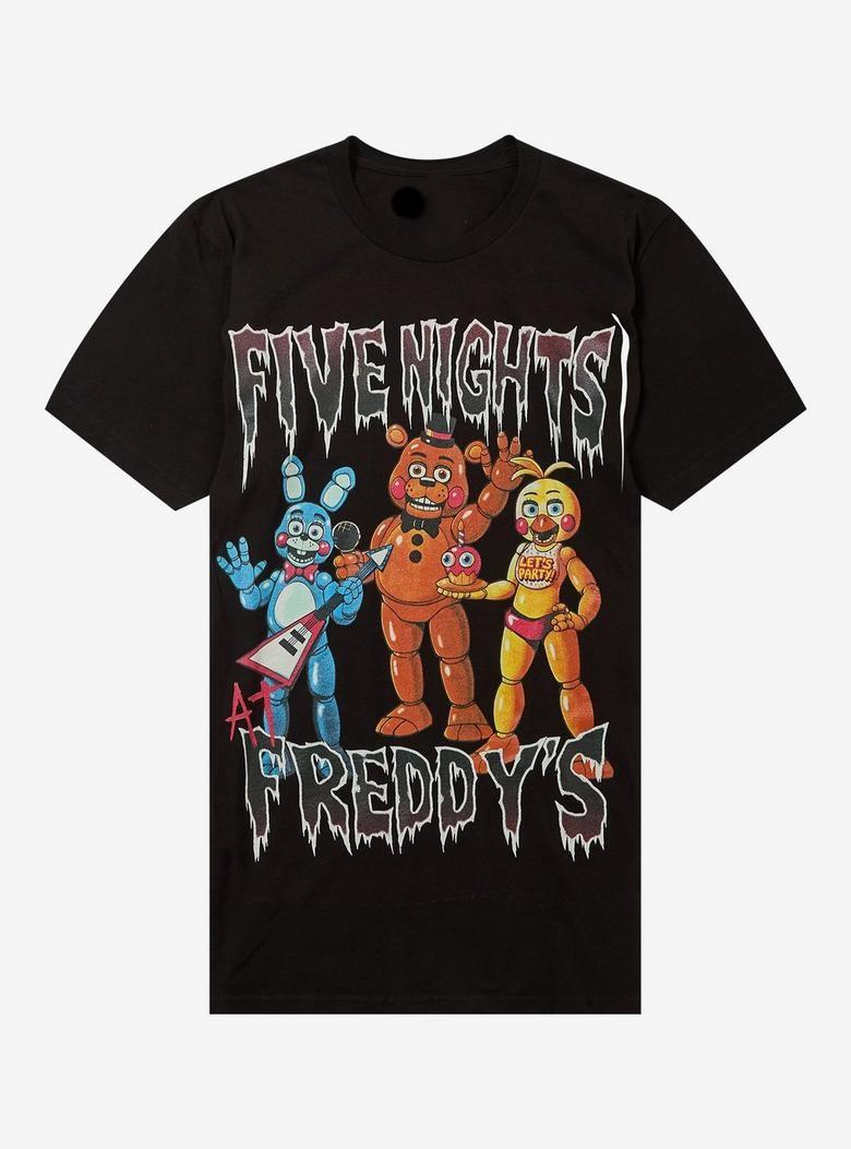 

Five Nights At Freddy s Freddy Fazbear s Pizza T-Shirt High Street Punk Print Short Sleeve Fashion Top Sport Street Wear Unis... S разноцветный