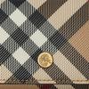 Burberry Vintage Check Trifold Wallet, Luxury Gold-Tone Equestrian Knight Logo Compact Wallet for Men, Daily Carry & Travel Use 80952911