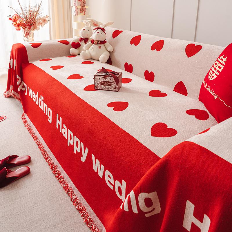 Hochzeitsserie Chenille Sofa Handtuch All-Inclusive Universal Staubschutz Sofabezug Stoff Kratzfeste Decke