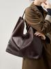 2026 Large Genuine Leather Hobo Shoulder Bag For Women Slouchy Cowhide Work Tote Office Commuter Shopper Underarm Handbags