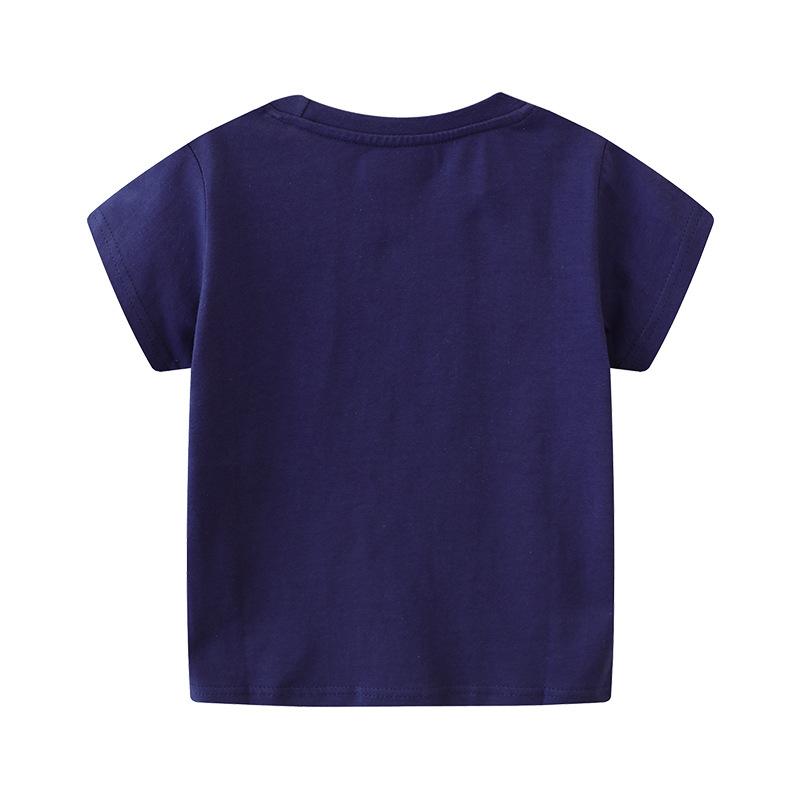 T-Shirt Animal Kingdom Dinosaur World Pattern Boys T-Shirt Summer Cartoon Tops Children Short Sleeve