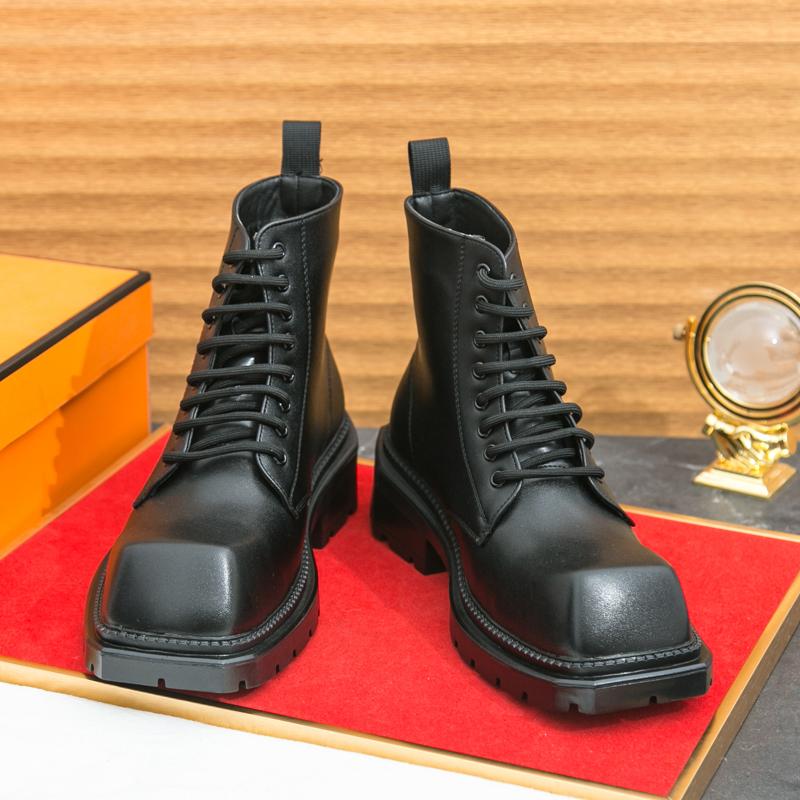 

Модная кожаная обувь для мужчин Натуральная кожа Ботинки больших размеров Высококачественные дизайнерские формальные ботинки Повседневные ботинки Модный бизнес 45 чёрный