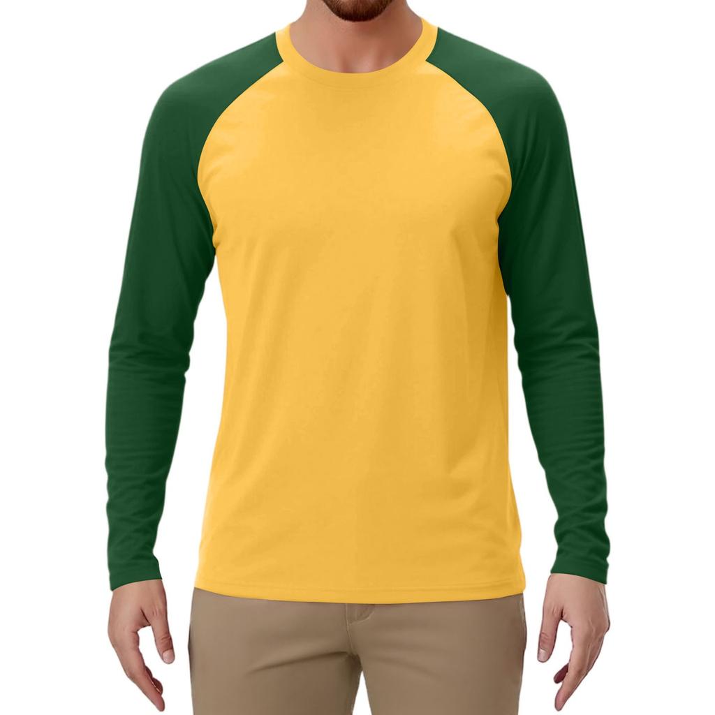 Pánské sportovní tričko s dlouhým rukávem raglánového střihu v kontrastních barvách