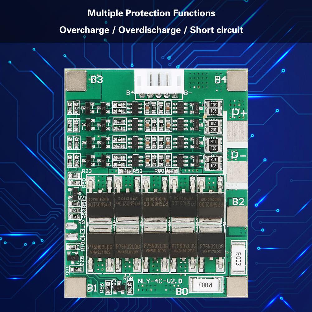 4S 50A Lithium Battery Protection Board 3.7V Li Ion Cell BMS PCB Board
