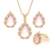 Water Drop Necklace Women'S Light Luxury Personality Temperament Banquet Ring Earrings Necklace Set