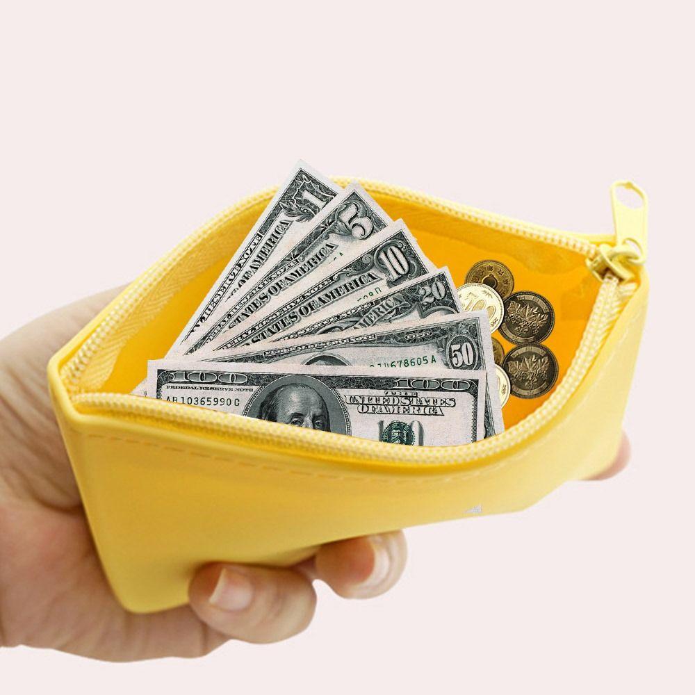 Mini Multifunction Rectangular Wallet Zipper Silicone Travel Pouch Space Saving Waterproof Cosmetic Bag Students