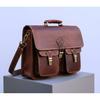 Leder-Aktentasche für Herren 18 Zoll | Große Umhängetasche aus Vollnarbenleder für Herren | Handgefertigte Vintage-Laptoptasche aus echtem Leder