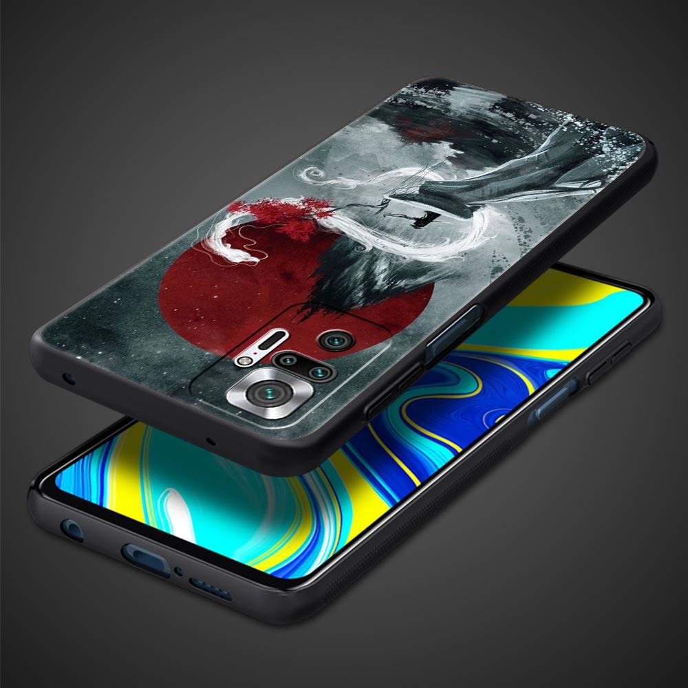 Japan Redsun Samurai Bushido For Xiaomi Redmi Note 12 Phone Case 10C 10 11 9 8 Pro Plus 9S 7 8T 9T 9A 8A 9C K50 K40 Gaming Cover