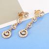 Gold Plated Moon Shaped Rhinestone Long Earrings No Pierced Ear Clips for Women Party Ear Cuff Jewelry