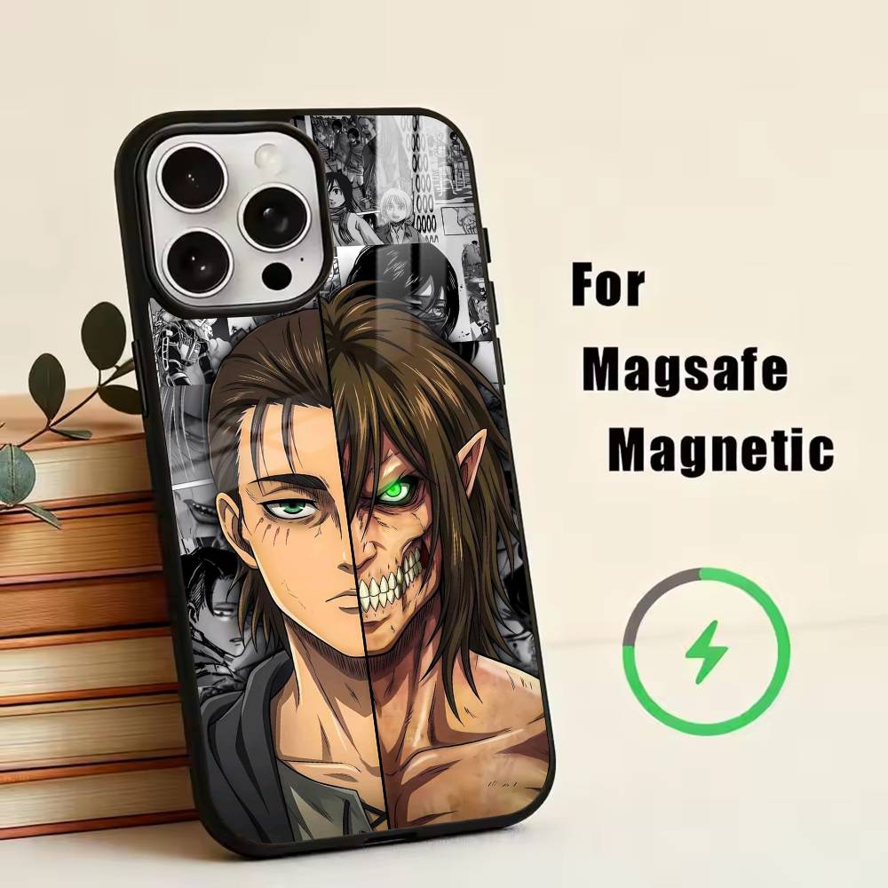 Attack on T-Titan Phone Case For iPhone17,16,15,14,13,12,11 Plus,Pro Magnetic For Magsafe Wireless Charging