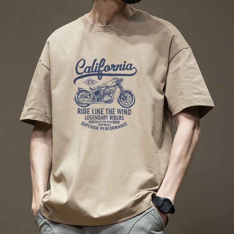Men's Summer Black Retro Trend T-Shirt: American, Japanese, Korean Style