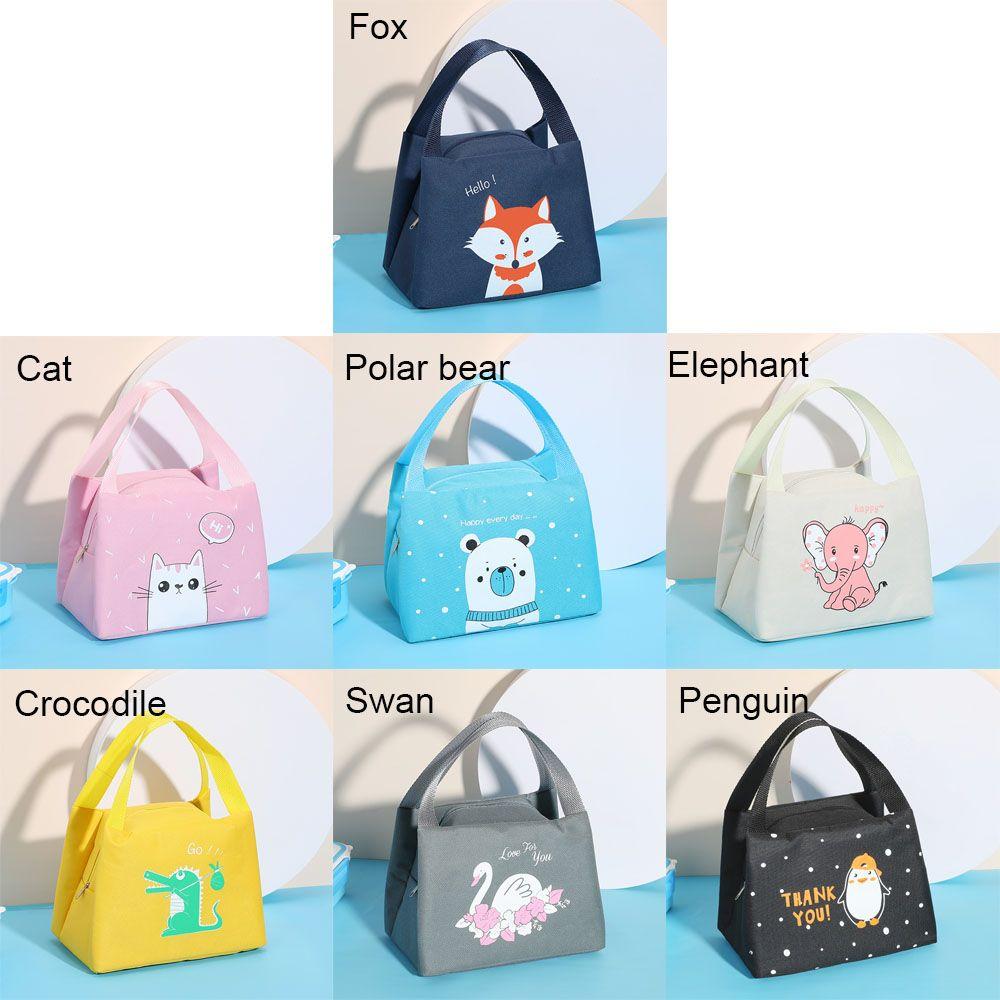 Food Fresh Waterproof Cute Cartoon Handbag Thermal Insulated Cooler Bag Large Capacity Portable Lunch Bag