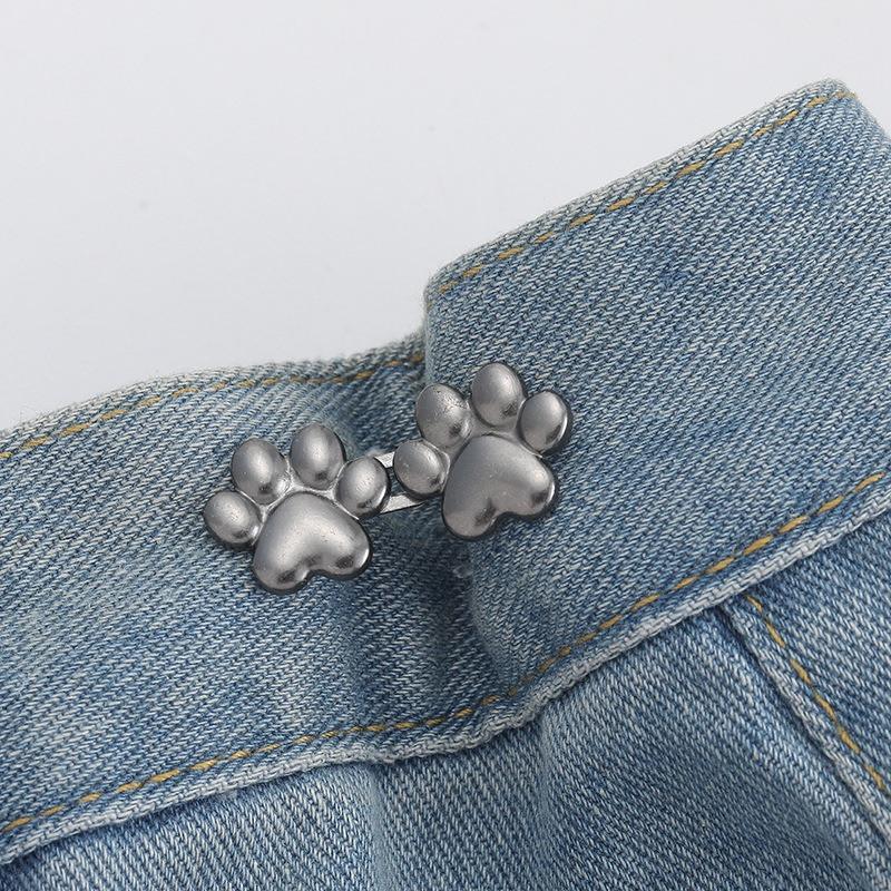 

Cute Cat Claw Tighten Waist Buckle Metal Brooches Pins Clip Adjustable Snap Button Jeans Buttons Detachable Clothing Accessories чёрный