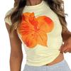 Di Yun 2025 Spring/Summer Y2K Women's Floral Slim Fit Cropped Tee