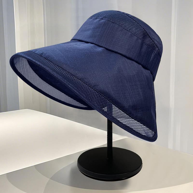 Mesh Breathable Sun Hat Women's Summer Eaves Versatile Sun Protection Hat Can Tie Ponytail Outdoor Vacation Beach Hat