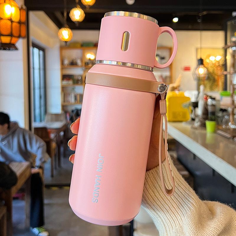 600ml Stainless Steel Coffee Cup Travel Thermal Mug Leak-Proof Thermos Bottle Tea Coffee Mug Office Business Style Thermos