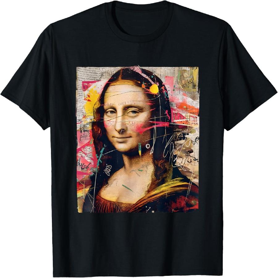 Mona Lisa Painting Abstract Graffiti Art Leonardo Da Vinci T-Shirt XXXXXL чёрный