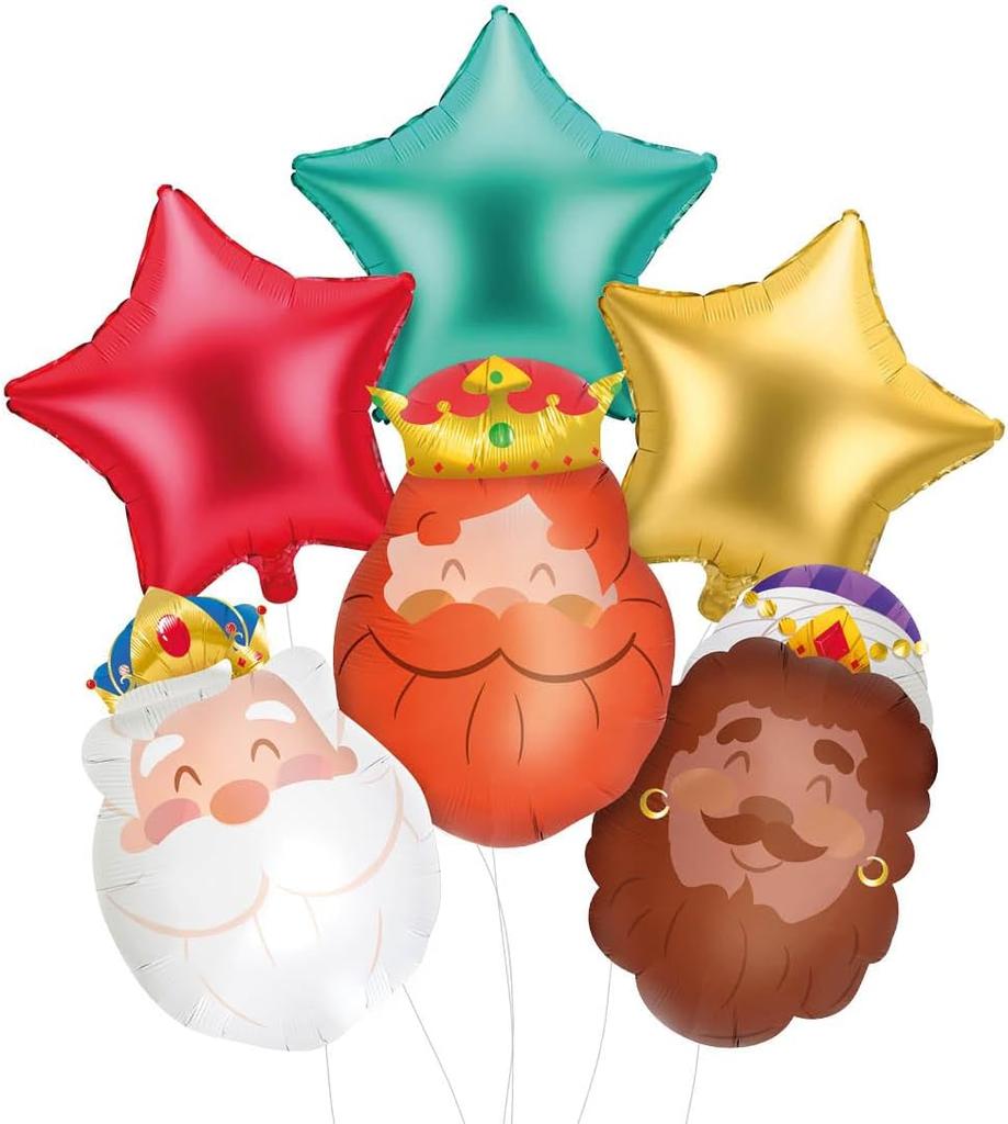 1set Kings Balloons King's Head Crown Aluminum Film Balloon Baby Shower Birthday Party Jesus Decorat King Christmas Gift Globos