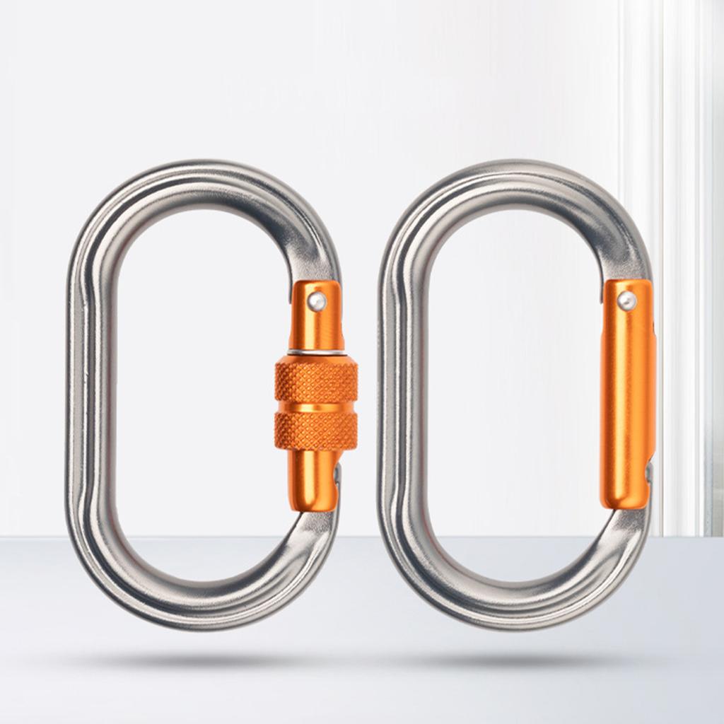 Rock Climbing Carabiner Light Weights Twist Carabiner Hook with Screwgate Spring Snap Keychains Clip Hook Buckle