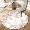1PC Butterfly Flowers Non-Slip Floor Round carpet, Office, family, bedroom, Large Area Rug Indoor Rugs,  Durable Polyester-Z0430
