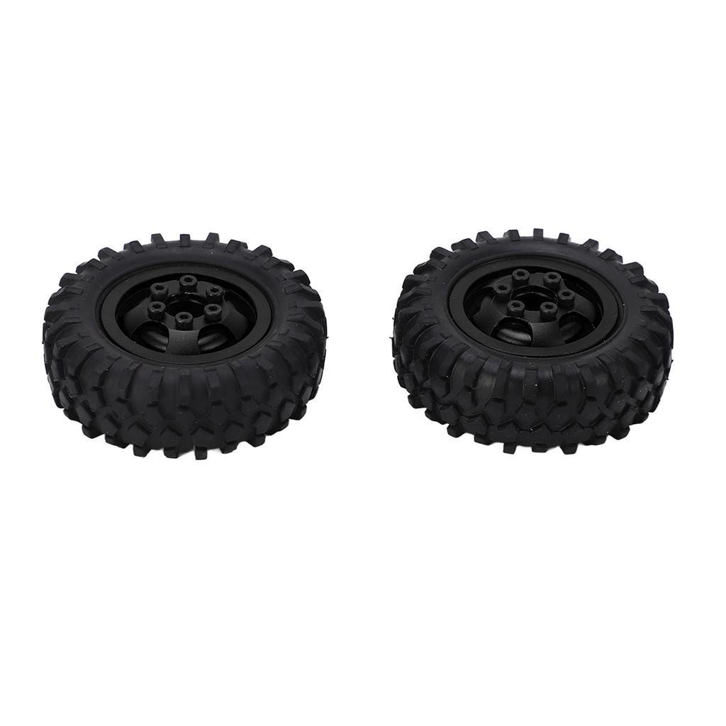2pcs set 55mm Metal Wheel Rims Tires Set for AXIAL SCX24 1 24 RC Car Wheel Rim Rubber TyreBlack