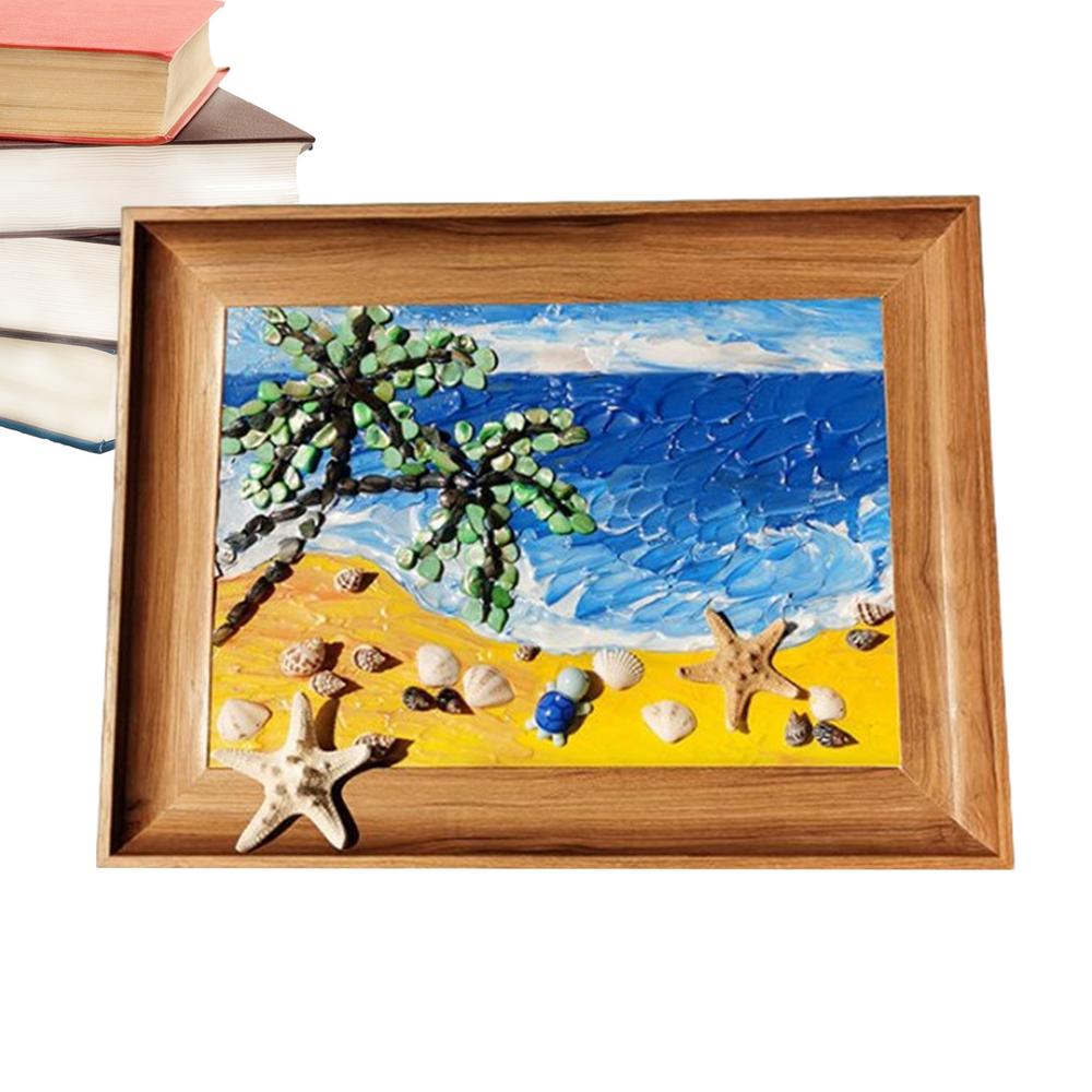 

Sea Glass Wall Art Photo Frame Sea Glass Pieces Handmade Picture Frame Arts & Crafts Kit Framed Sea Glass Decor Wall Art Home