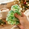 Soft Tree Squeeze Toys Christmas Stress Relief Toy, Slow Rebound Xmas Handheld Decompression Tools Clear Sensory Fidget Toy with Glitter for