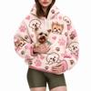 Womens Hooded Fleece Sweatshirt With Pet Pocket Loose Plus Size Winter Warm Casual Top
