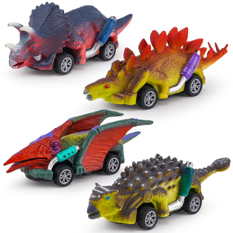 Cross-Border Educational Dinosaur Toy Car for Boys - Pull Back Model