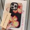 Elegant Pink Hibiscus Flower Lichee leather pattern Phone Case For iPhone 17 16e 16 15 14 13 12 11 Air Pro Max Plus X XR XSMax