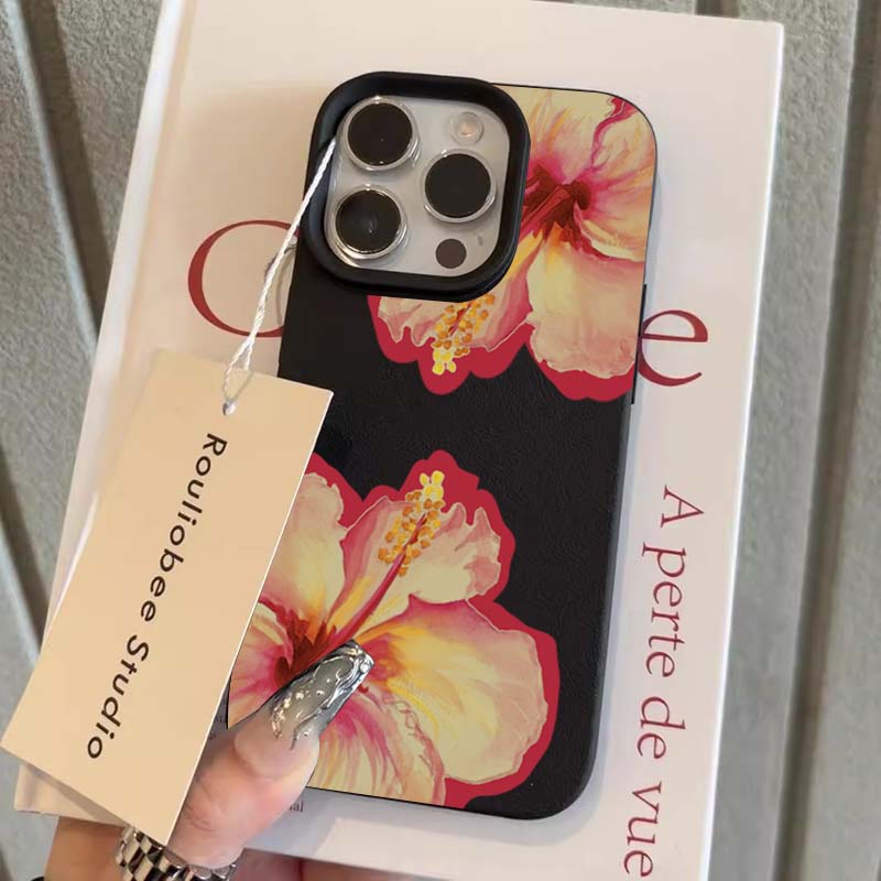 

Элегантный Розовый Цветок Гибискуса Чехол для Телефона из Кожи Личи Для Oppo Reno14 Reno13 Reno12 Reno11 Reno10 Reno8 T F Z Pro 4G 5G Reno6 Pro 5G