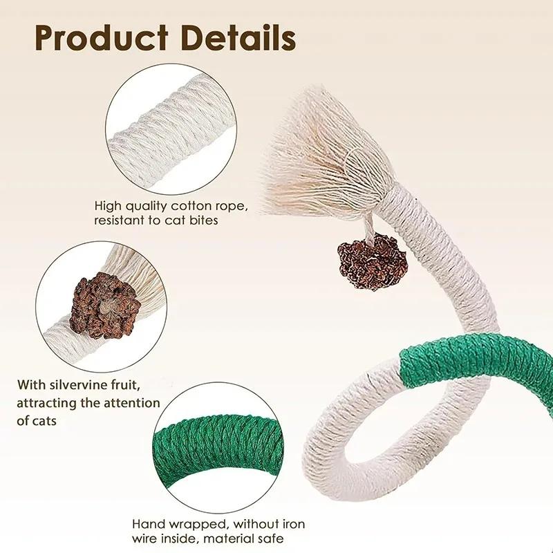 Silvervine Cat Teaser Toy Interactive Cotton Rope Dental Chew Safe Kitten Play Toys for Active Pets Viral Eco Friendly Pet Suppl