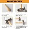 Metal Jewelry Making Hammer Small Iron Head Hammer with Ergonomic Wood Handle Multifunctional Accessories Hand Tool
