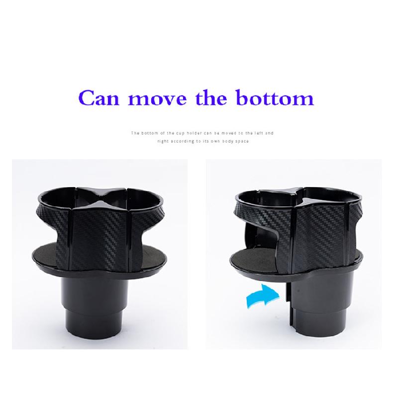 Multifunctional Black Carbon Fiber Color Car Storage Box Cup Holder Organizer X1