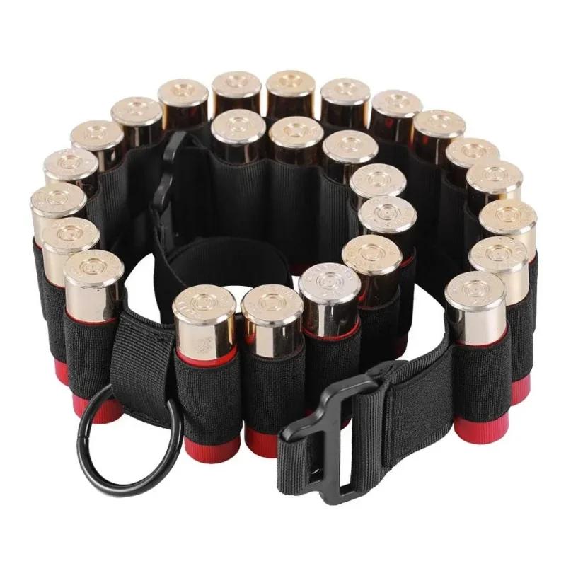 Tactical 25 Rounds Ammo Shell Holder Belt 12 Gauge Ammo Pouch Military Shotgun Cartridge Belt Waist Bullet Cartridges Holster