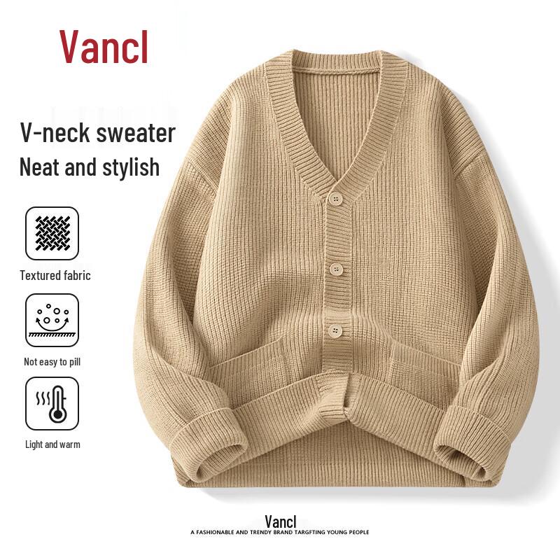 

VANCL Men s V-Neck Loose Knit Cardigan L