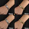 6/8/10/12/14/16MM Hip Hop Rock Zircon Clasp Cuban Bracelets for Men Stainless Steel Jewelry