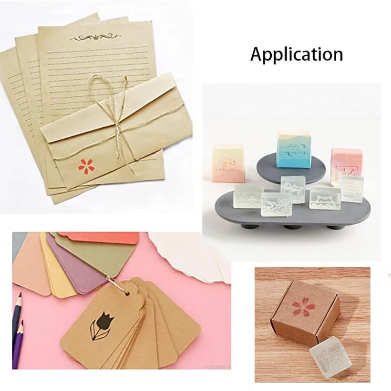 Molde Carimbo Personalizado para Sabão, Selo de Vedação para DIY, Suprimentos para Fazer Sabão Artesanal, Kits de Ferramentas, Série de Flores Letras Inglesas