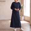 ZANZEA Damen Langarm Sweatshirts und Lange Röcke Herbst Zweiteilige Anzugsets