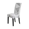 Chair Cover With White And Light Gray Geometric Pattern