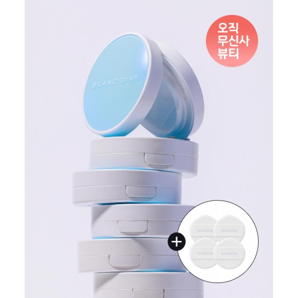 Blancdiva Water Velvet Cushion Set + 1 Refill  Free Serum Fit Cushion Puff 4p 